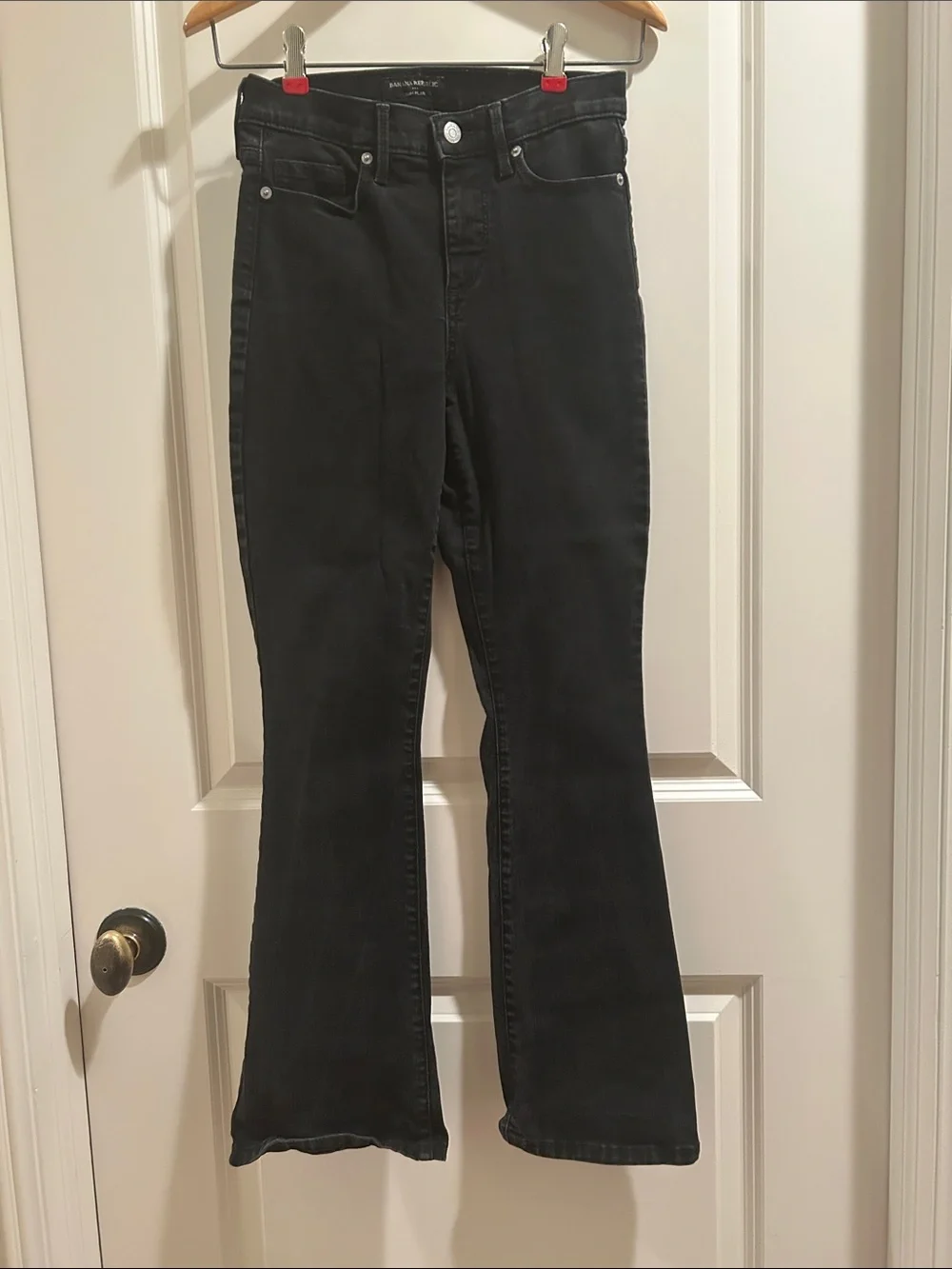 Banana Republic Black Wash Slim Flare Denim Jeans w/ stretch size 24/00 petite